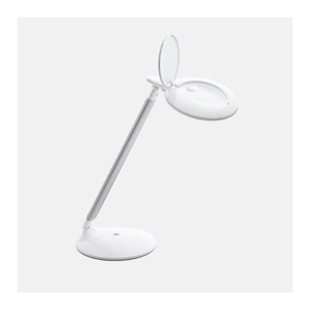 Daylight Co Daylight Halo Go Rechargeable LED Magnifier Table Lamp, 3-1/2in Dia. Lens, White U25201